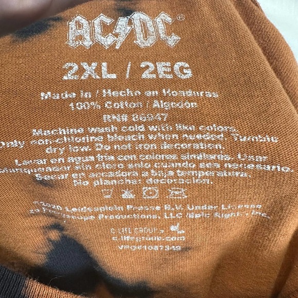 C/DC Highway to Hell T-shirt Men’s 2XL Orange Tie Die 2020 Short Sleeve Crew Nec - Picture 6 of 7
